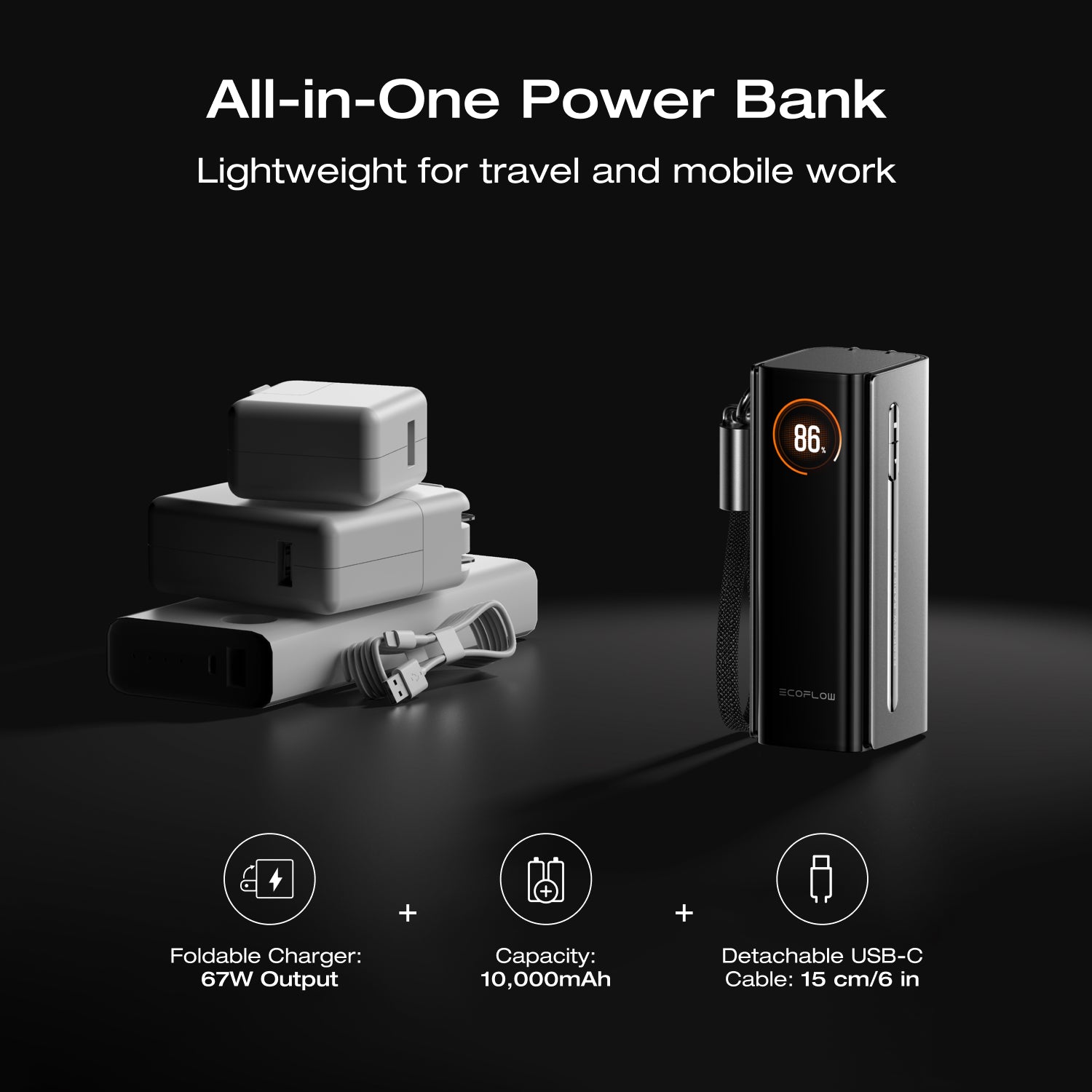 Load image into Gallery viewer, EcoFlow RAPID Pro 3-in-1 Power Bank (10,000mAh, 67W)
