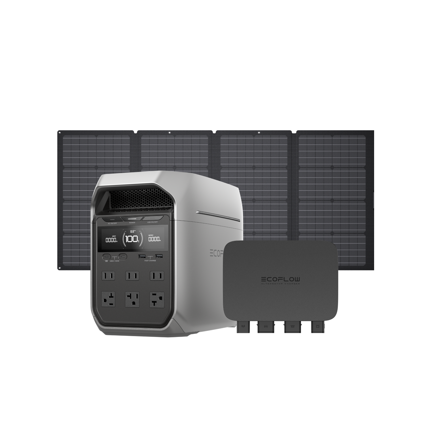 Load image into Gallery viewer, EcoFlow DELTA 3 Plus + 220W Solar Panel + 800W Alternator Charger