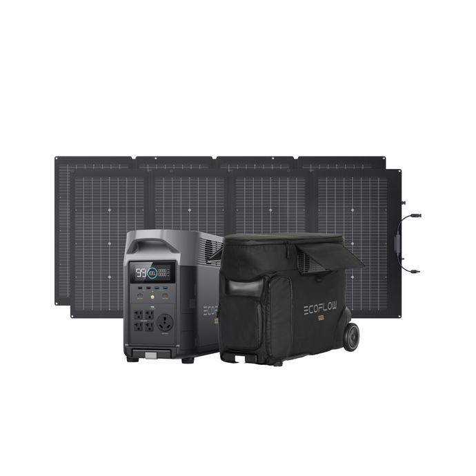 EcoFlow DELTA Pro + 2 panneaux solaires portables 220 W + sac