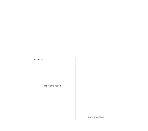 Quick Start Guide & Warranty Card