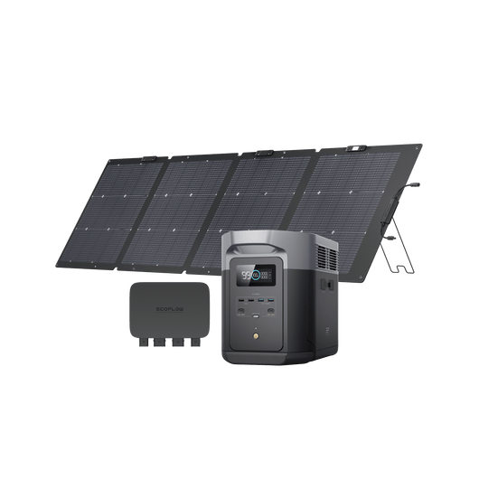 EcoFlow DELTA 2 Max + Panneau solaire portable 220 W + Chargeur alternateur 800 W