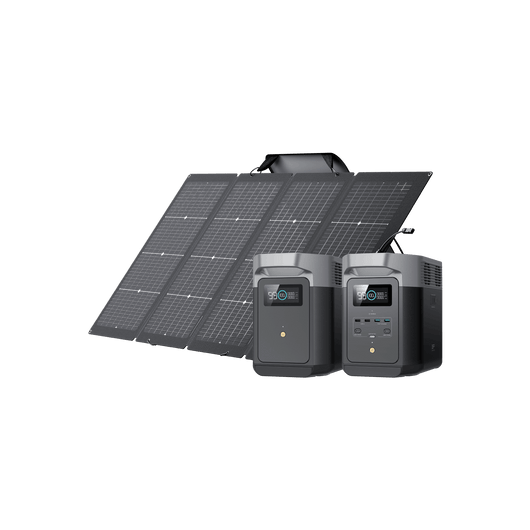 EcoFlow DELTA 2 + DELTA 2 Smart Extra Battery + 220W Portable Solar Panel