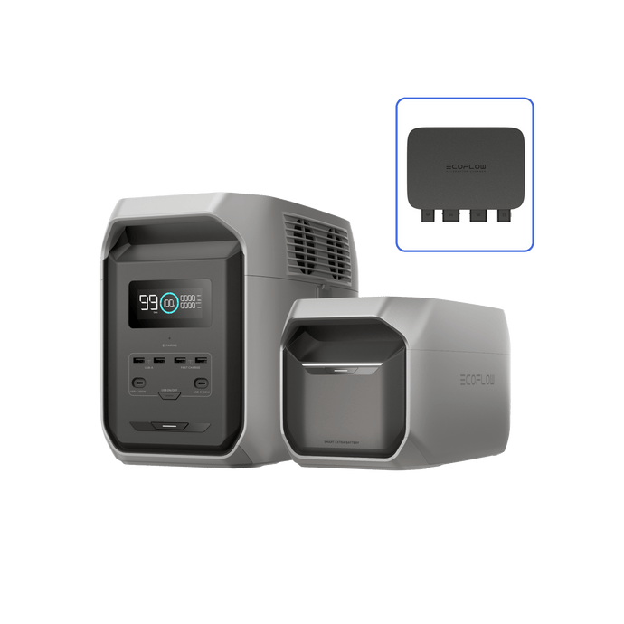 EcoFlow DELTA 3 1500 + Batterie supplémentaire + Chargeur d'alternateur 800 W