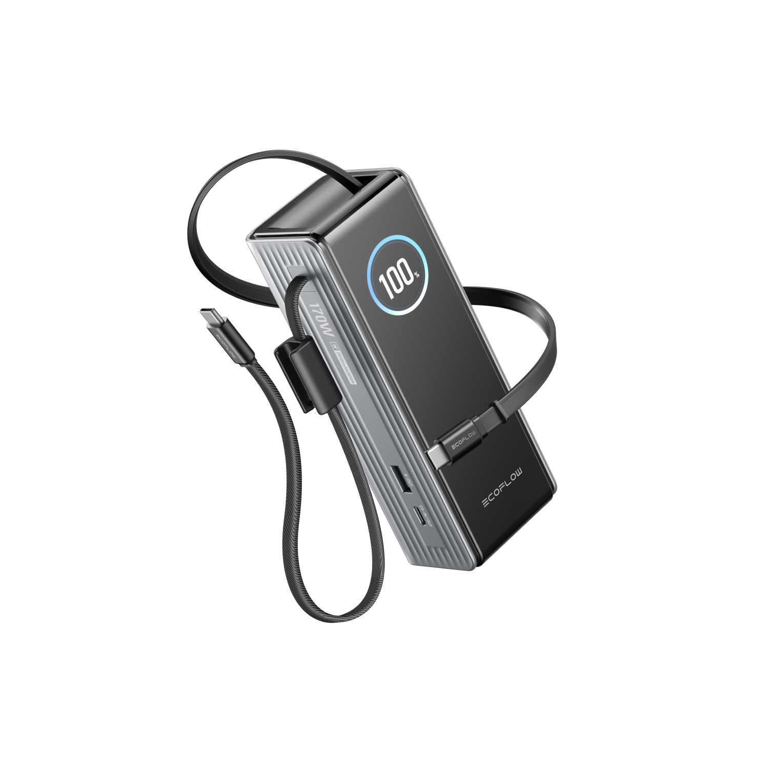 Load image into Gallery viewer, EcoFlow RAPID Power Bank (25,000mAh, 170W, 100W Built-In and Retractable Cables)