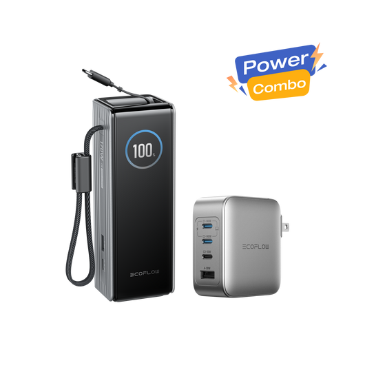 EcoFlow RAPID Power Bank (25K, 170W, 100W Built-In and Retractable Cables) + 140W Charger