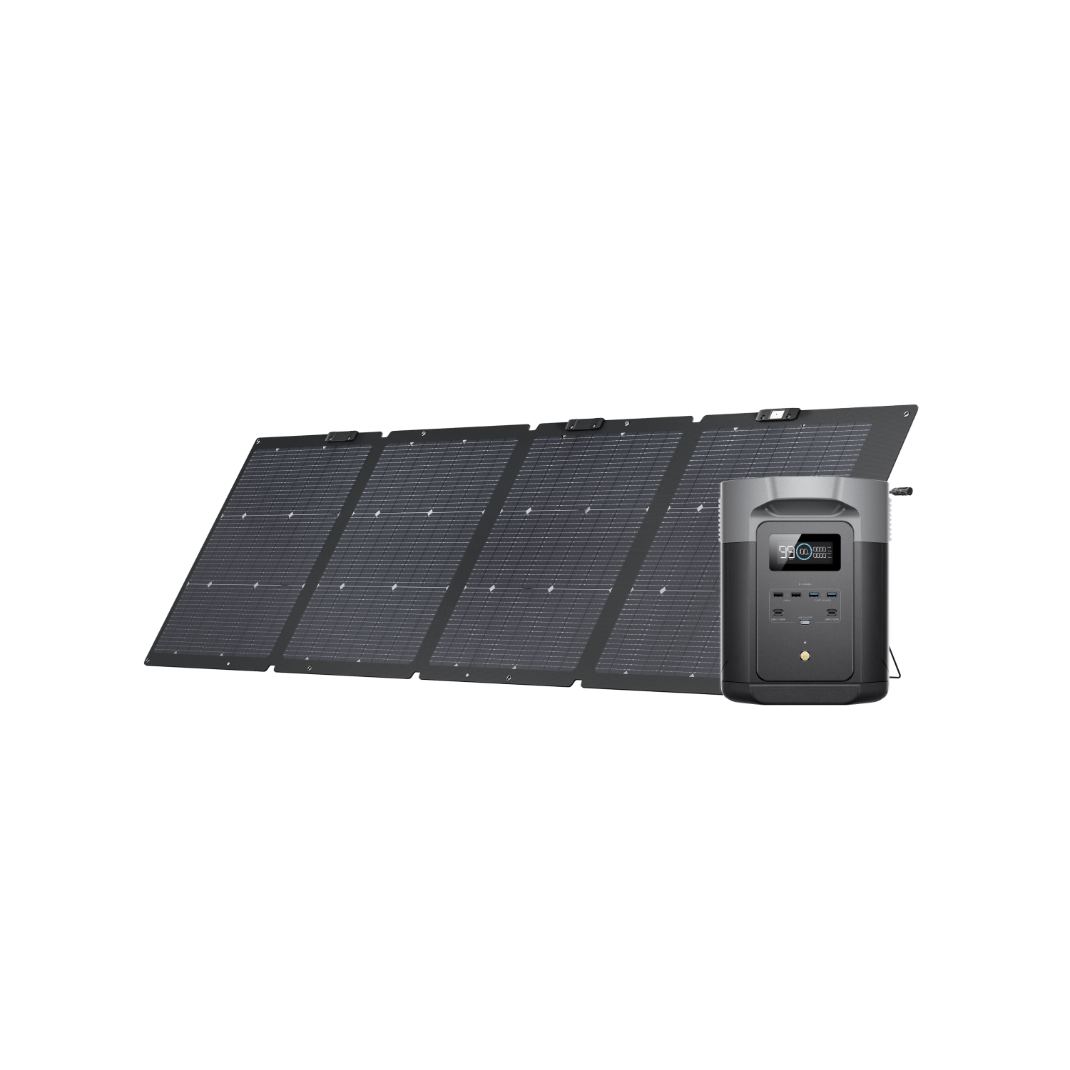 ECOFLOW DELTA2 MAX & 220W ソーラーパネル片面 EcoFlow DELTA 2 Max Solar Generator (PV220W)