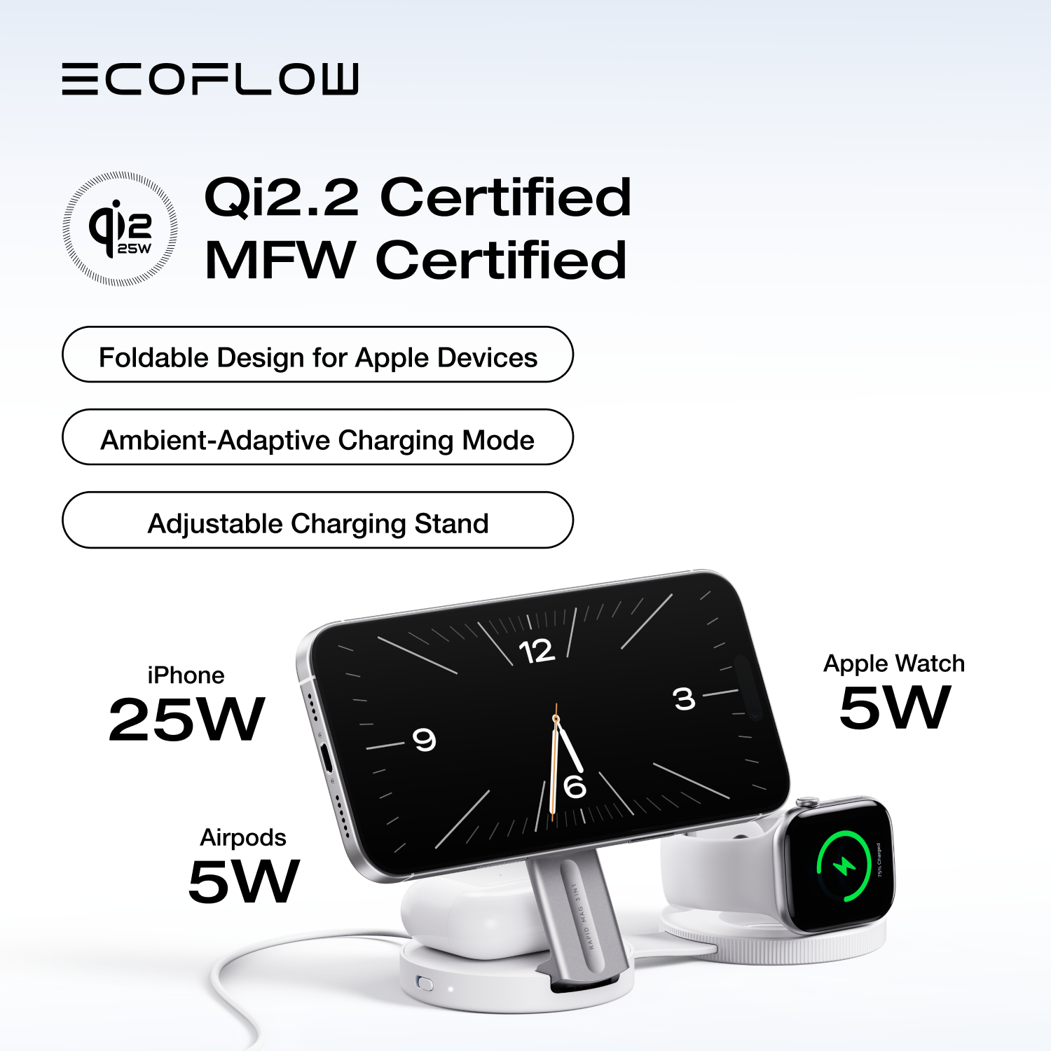 Load image into Gallery viewer, EcoFlow RAPID Mag Qi2.2 Wireless Charging Station (3-in-1 Foldable)
