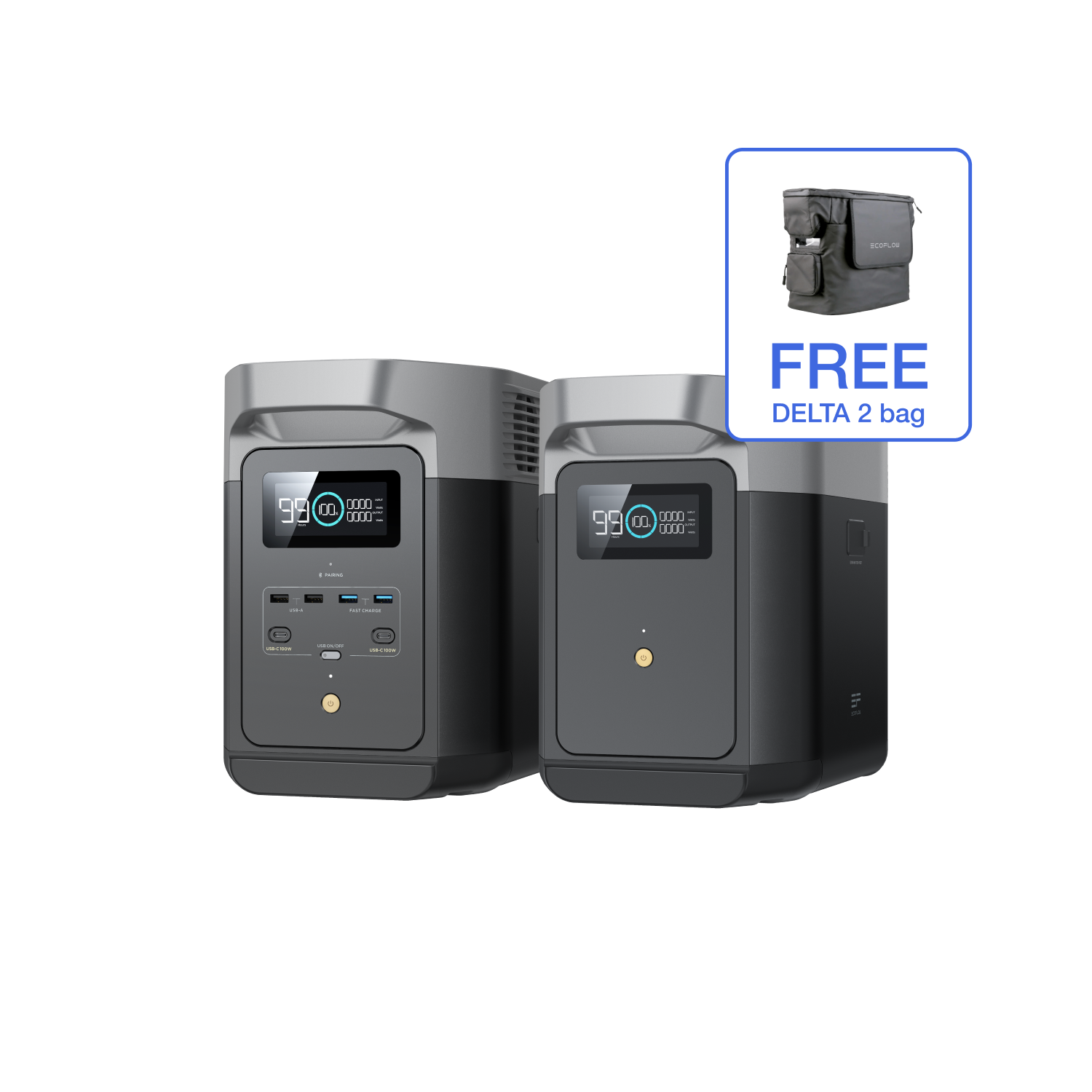 Load image into Gallery viewer, EcoFlow DELTA 2 + DELTA 2 Smart Extra Battery + Free Bag - Flash Sale

