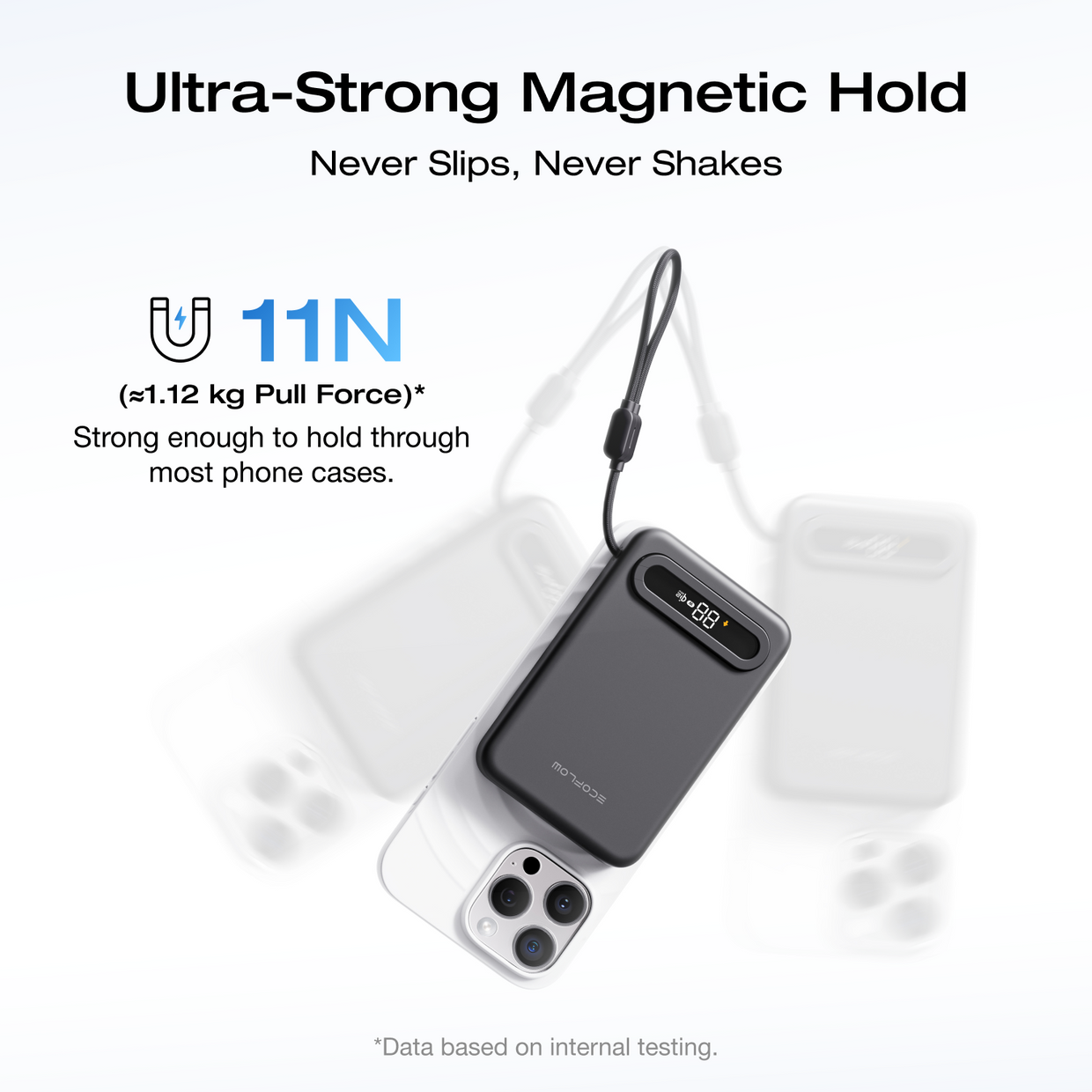 EcoFlow RAPID Mag Qi2.2 Magnetic Power Bank (10,000mAh, 25W, Built-in USB-C Cable)
