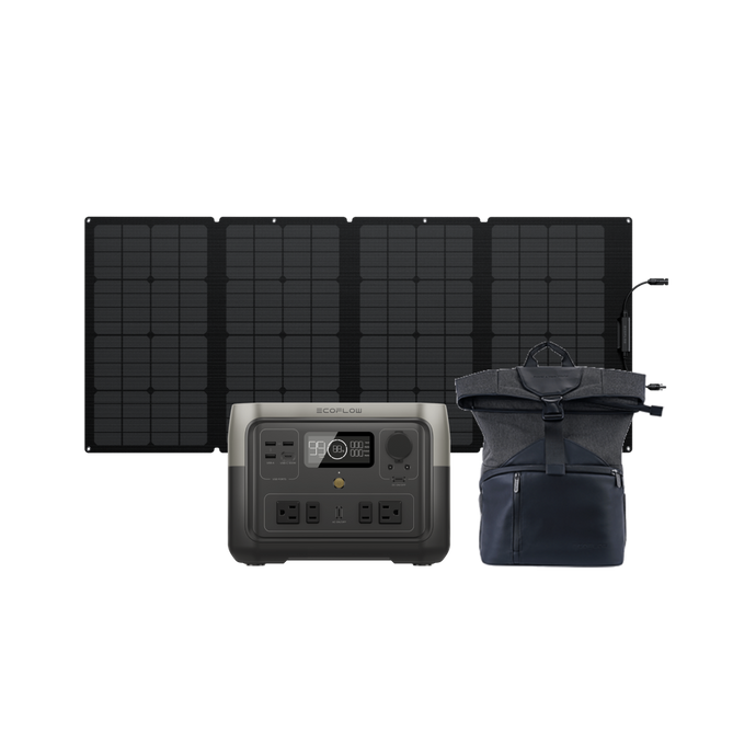 EcoFlow RIVER 2 Max + 160W Portable Solar Panel + RIVER 2 Max Waterproof Bag - Black Friday Special