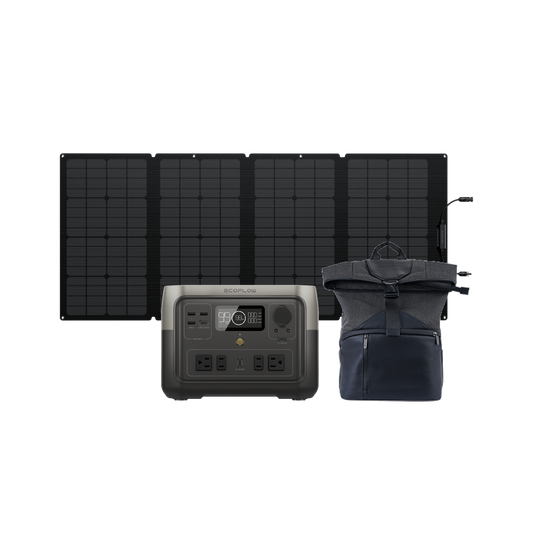 EcoFlow RIVER 2 Max + 160W Portable Solar Panel + RIVER 2 Max Waterproof Bag - Black Friday Special