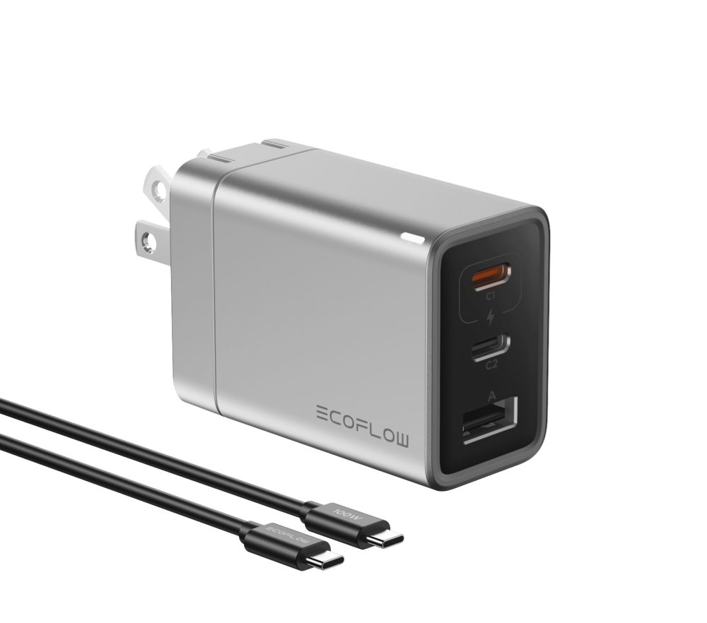 Chargeur EcoFlow RAPID 65 W GaN avec câble 100 W 