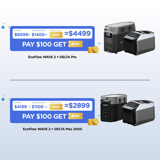 Coupon supplémentaire de 200 $ pour EcoFlow WAVE 2 