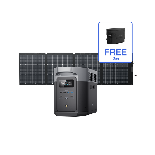 EcoFlow DELTA 2 Max + 220w Portable Solar Panel + Free Bag