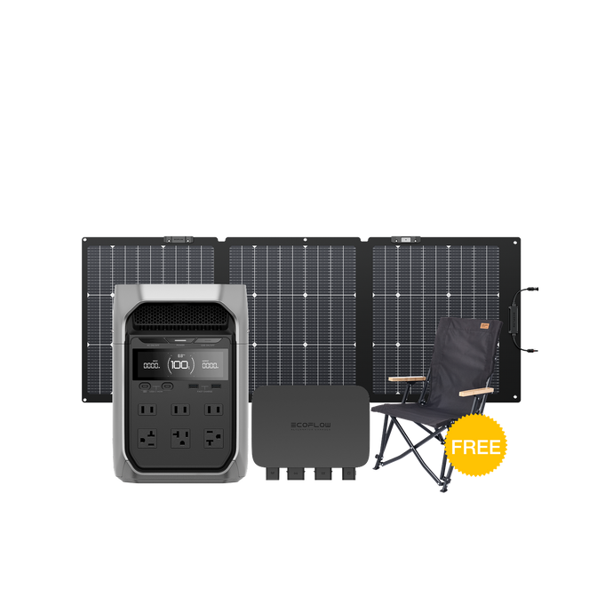 EcoFlow DELTA 3 Plus + 160W Solar Panel + 800W Alternator Charger + Free Camping Chair