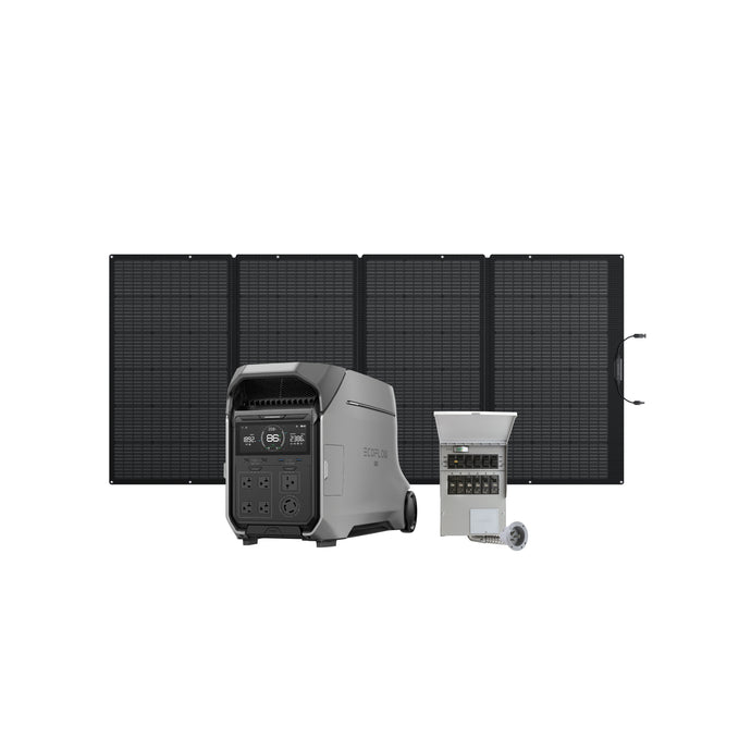 EcoFlow DELTA Pro 3 + 400W Solar Panel + Transfer Switch