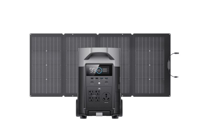 EcoFlow DELTA Pro + 220W Bifacial Portable Solar Panel