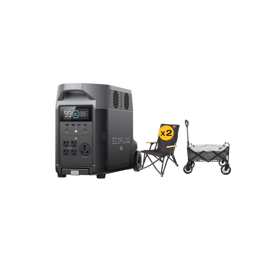 EcoFlow DELTA Pro Portable Power Station + Wagon Cart + 2*Camping Chair