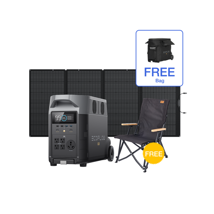 EcoFlow DELTA Pro + 400W Portable Solar Panel + Free DELTA Pro Bag + Free Camping Chair