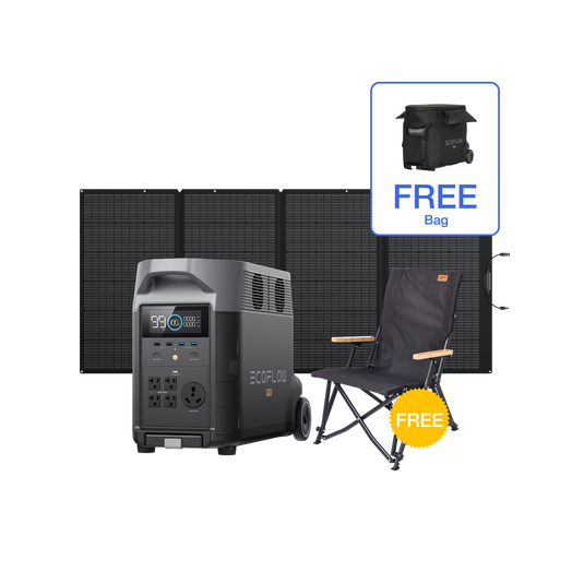 EcoFlow DELTA Pro + 400W Portable Solar Panel + Free DELTA Pro Bag + Free Camping Chair