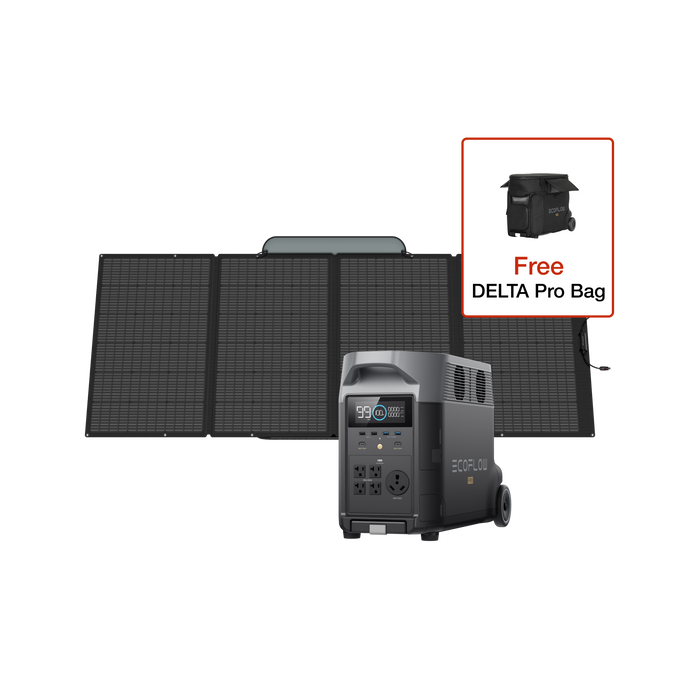 EcoFlow DELTA Pro + 400W Solar Panel + Free EcoFlow DELTA Pro Bag