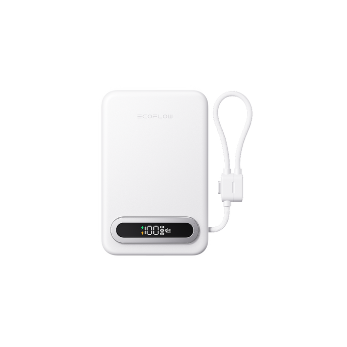 EcoFlow RAPID Mag Qi2.2 Magnetic Power Bank (10,000mAh, 25W, Built-in USB-C Cable)