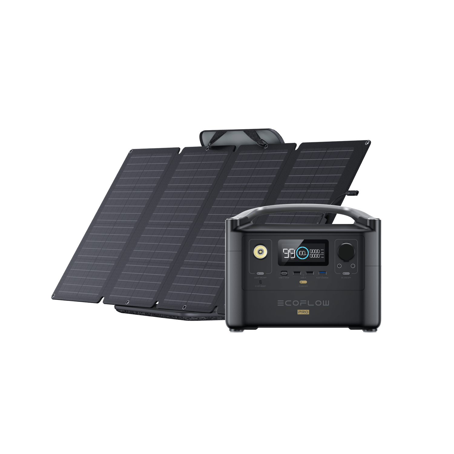 EcoFlow RIVER Pro + 1x 160W Portable Solar Panel - EcoFlow CA